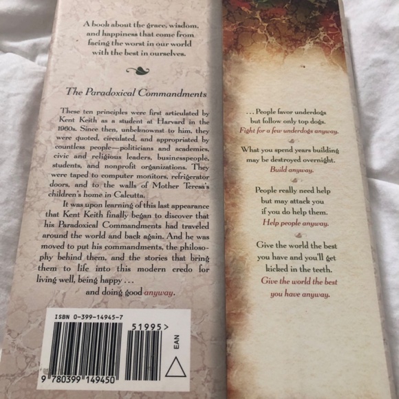 Anyway - The Paradoxical Commandments hardcover book - Picture 2 of 5